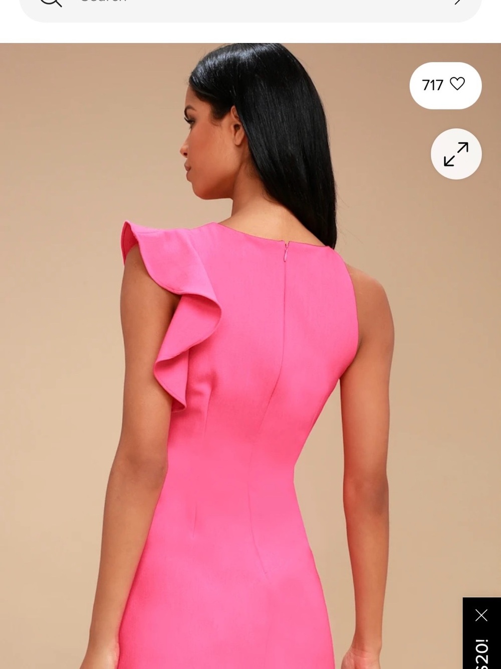 Lulu's Hot Pink One-Shoulder Ruffle Mini Dress - Picture 2 of 6
